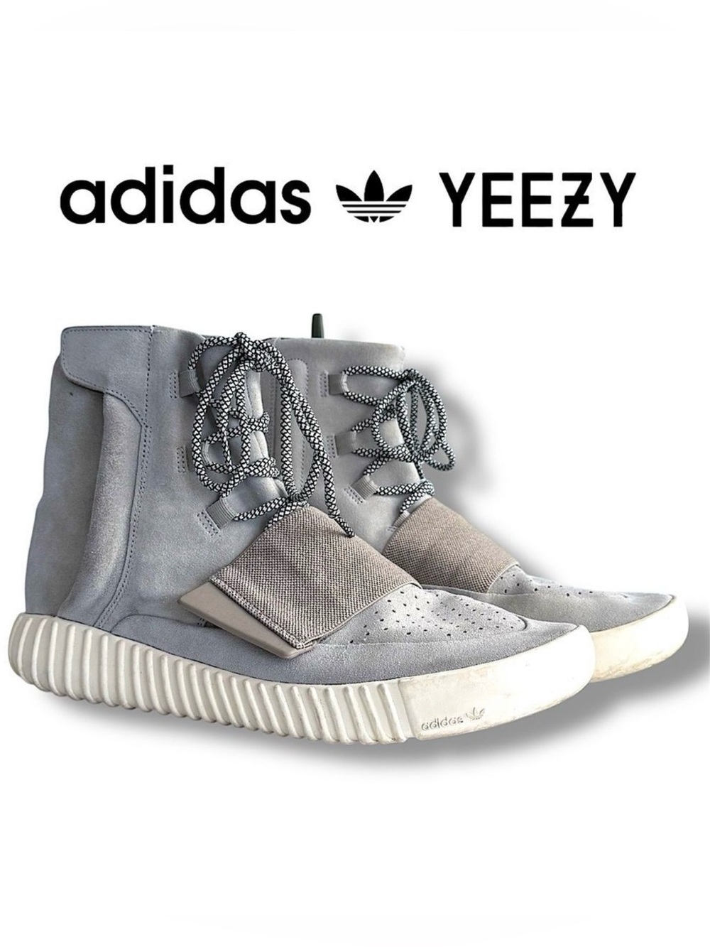 Adidas Yeezy 750 Boost High Top Sneakers 12 Gray Brown Kanye West Suede Boots